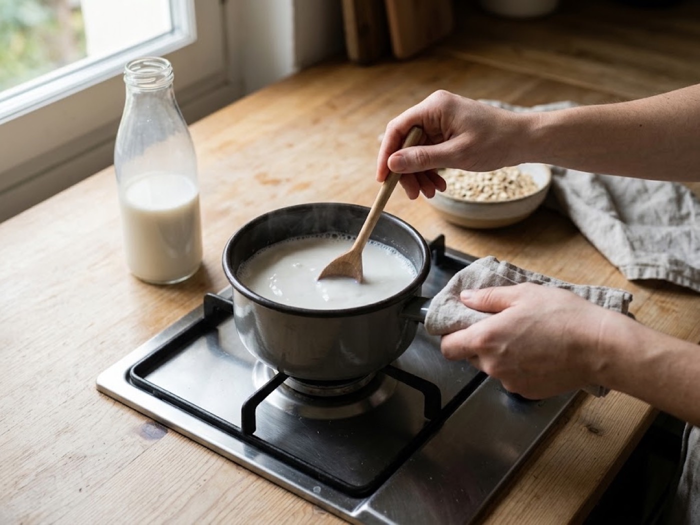 Porridge cacao e cocco, passaggio 1