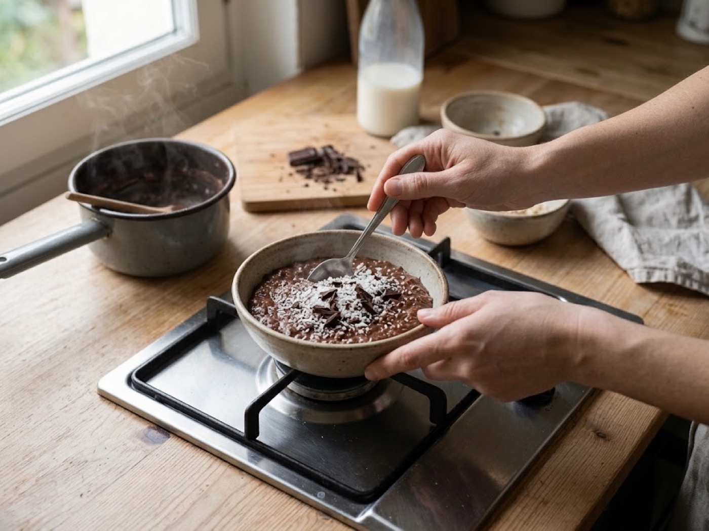 Porridge cacao e cocco, passaggio 6