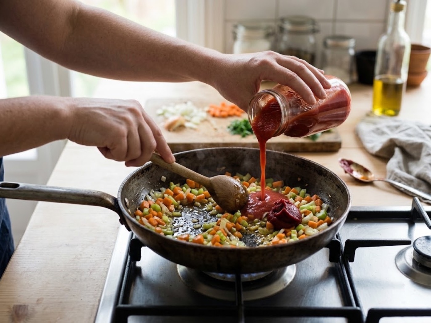 Tagliatelle al sugo, passaggio 2