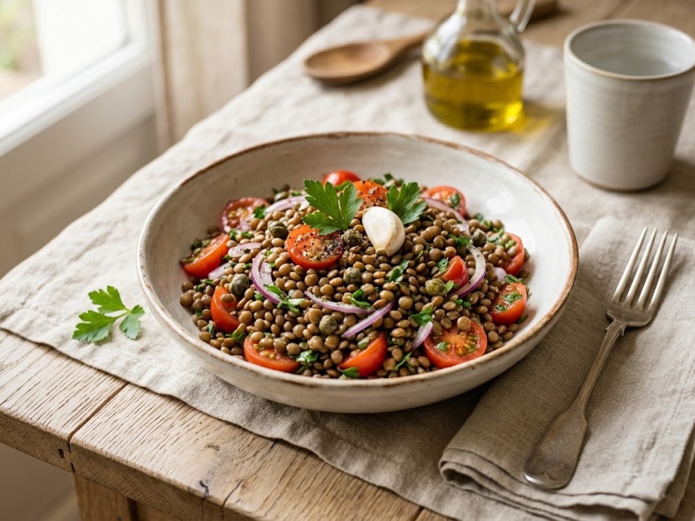 Insalata light di lenticchie