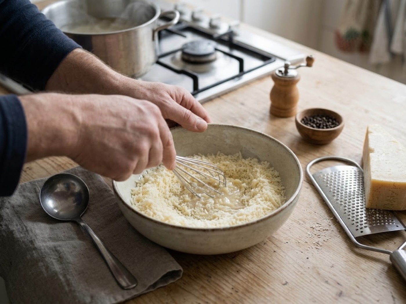 Pasta cacio e pepe, passaggio 3