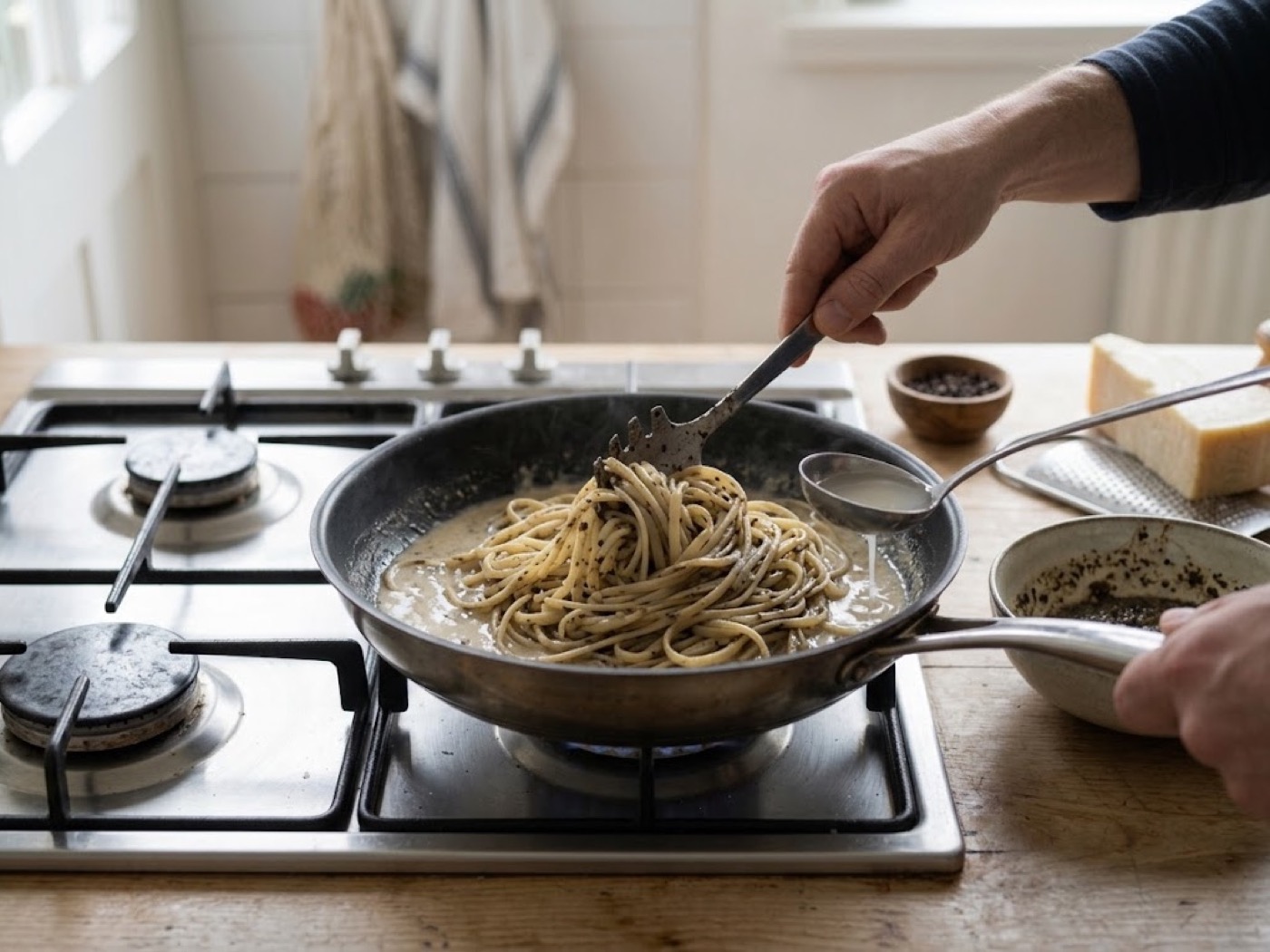 Pasta cacio e pepe, passaggio 4
