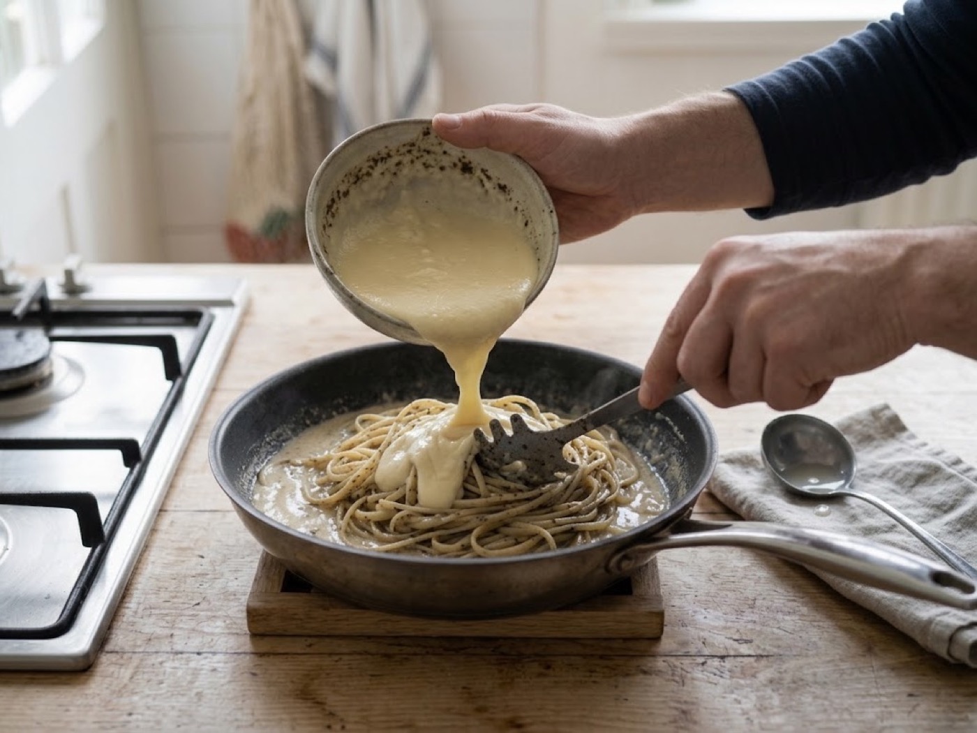 Pasta cacio e pepe, passaggio 5