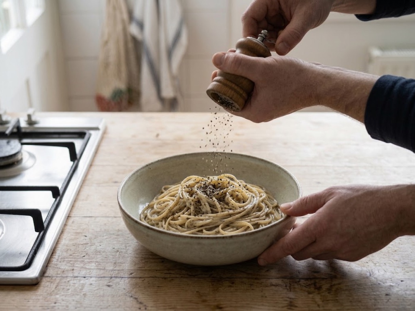 Pasta cacio e pepe, passaggio 6