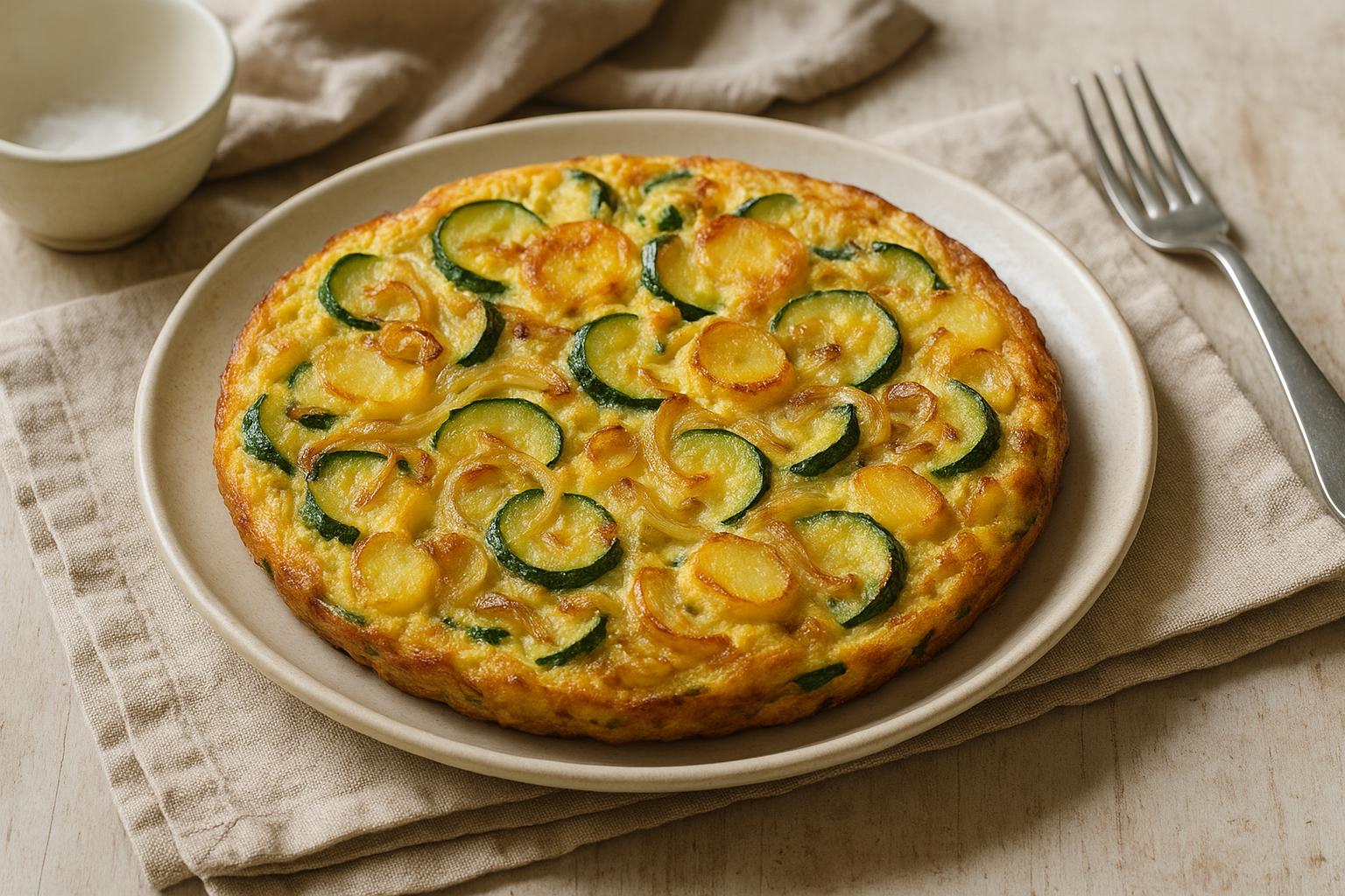 Frittata di zucchine, cipolle e patate