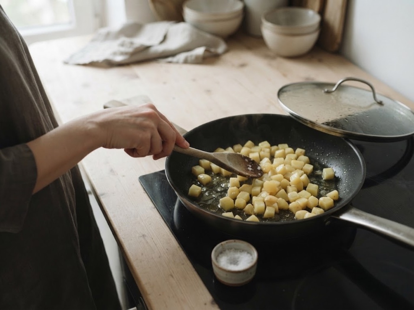 Frittata di zucchine, cipolle e patate, passaggio 2