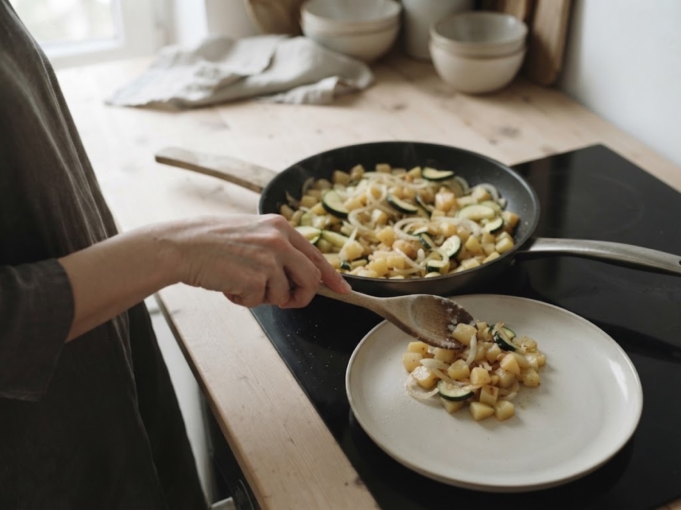Frittata di zucchine, cipolle e patate, passaggio 3