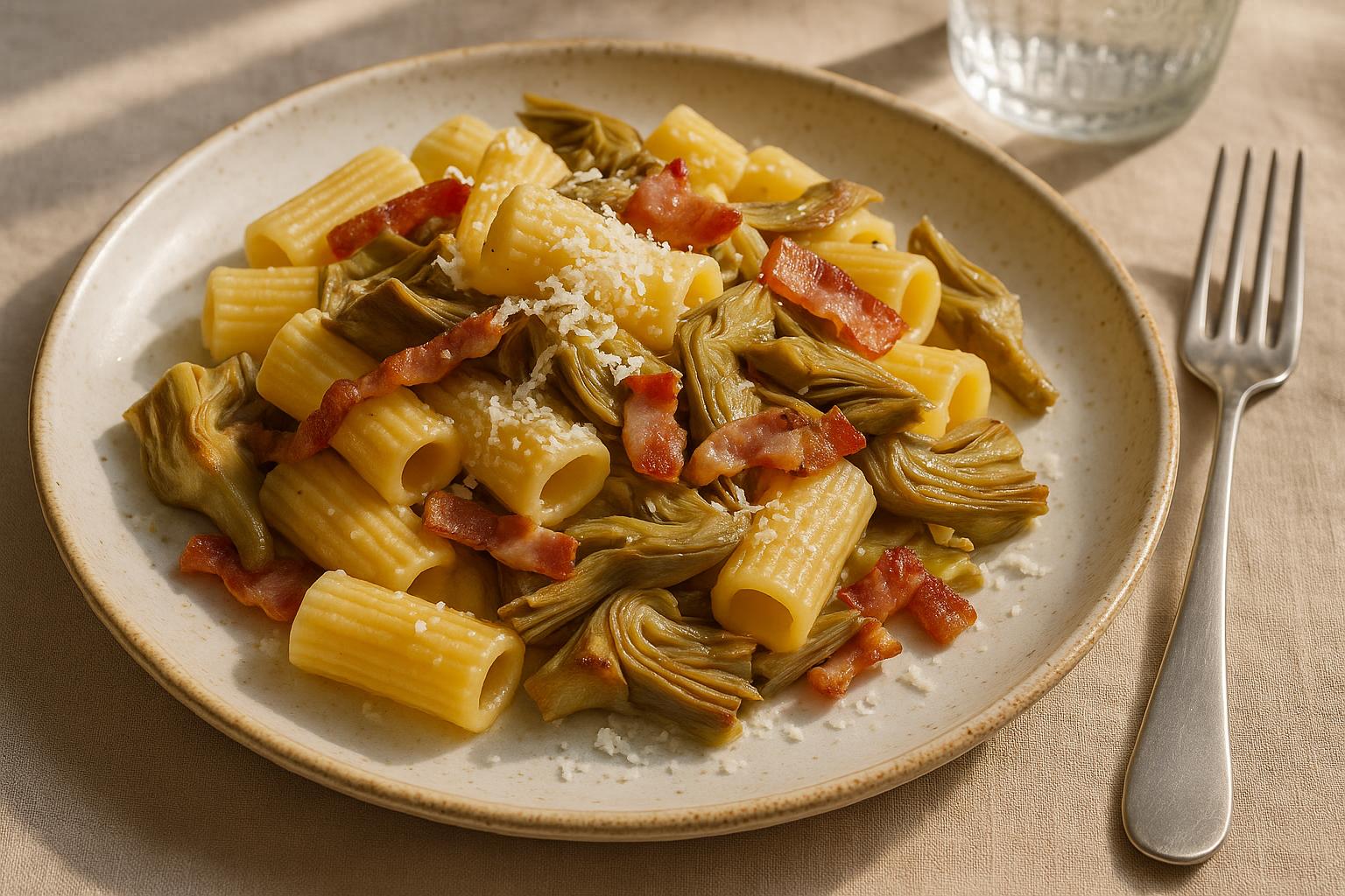 Pasta Carciofi e Guanciale