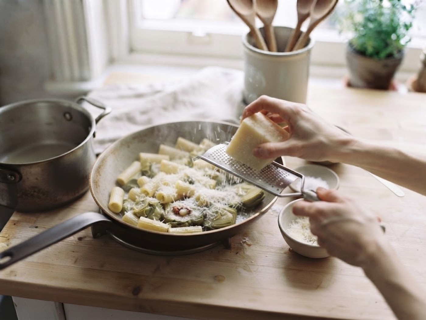 Pasta Carciofi e Guanciale, passaggio 8