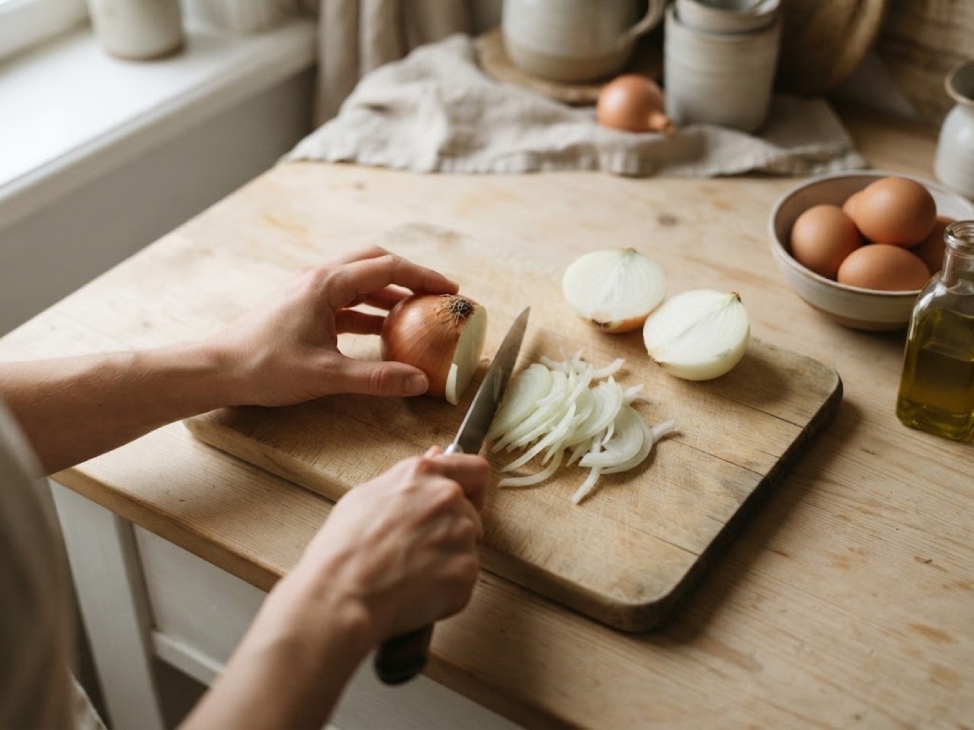 Frittata di cipolle, passaggio 1