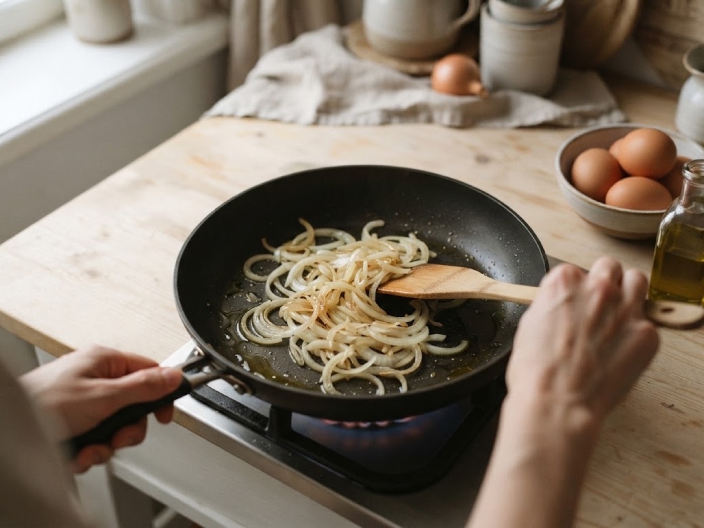Frittata di cipolle, passaggio 2