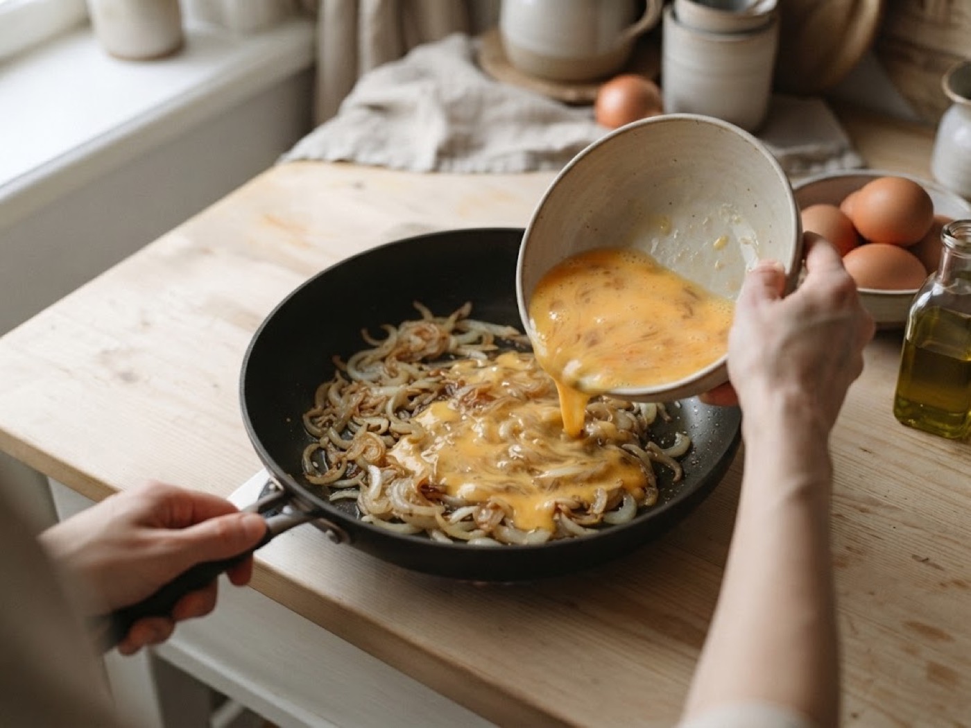 Frittata di cipolle, passaggio 4