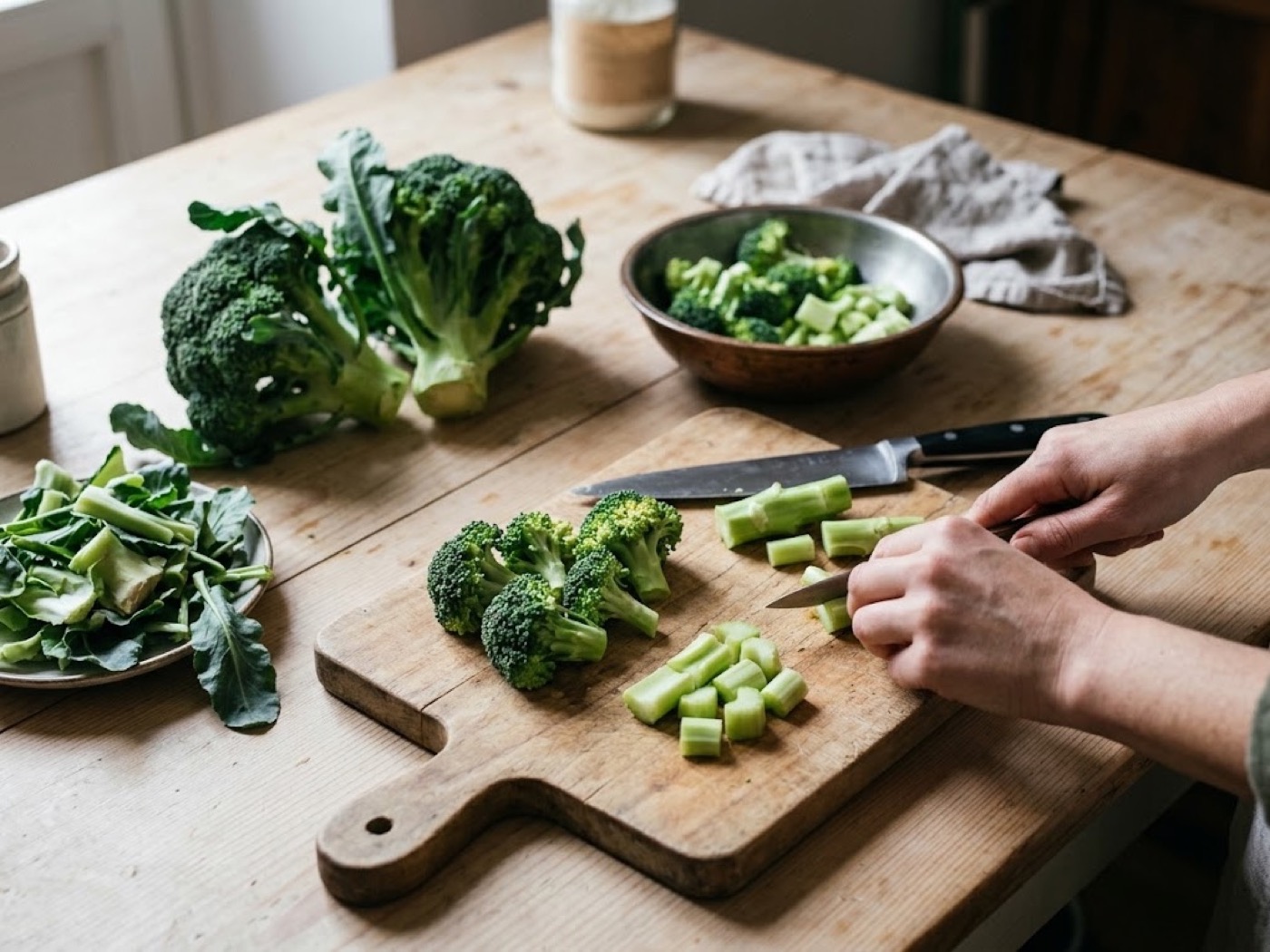 Orecchiette con broccoli, passaggio 1