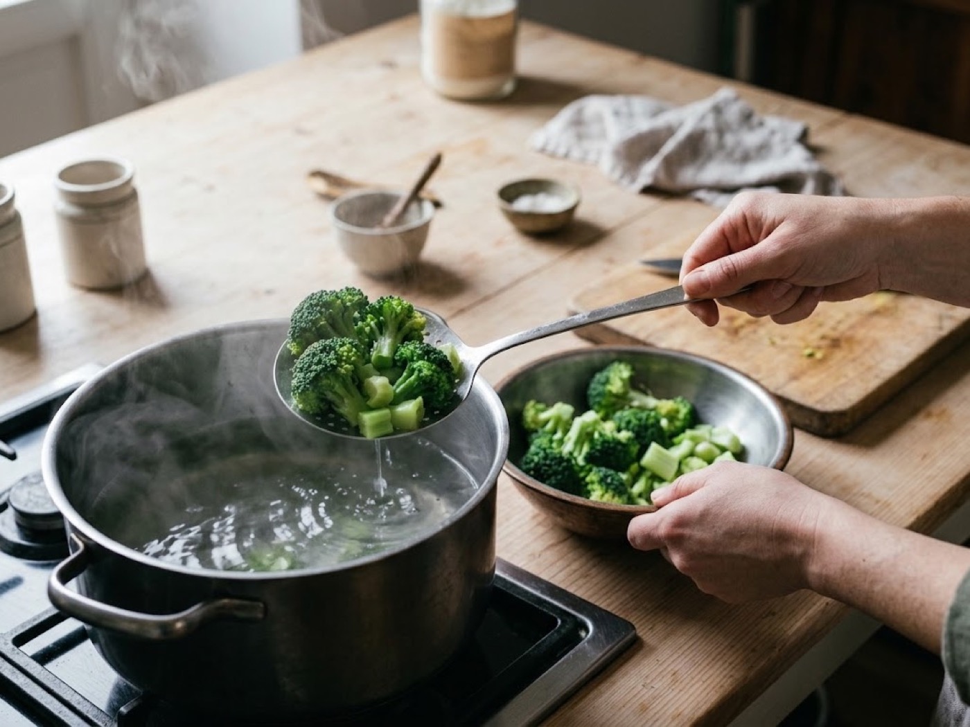 Orecchiette con broccoli, passaggio 2