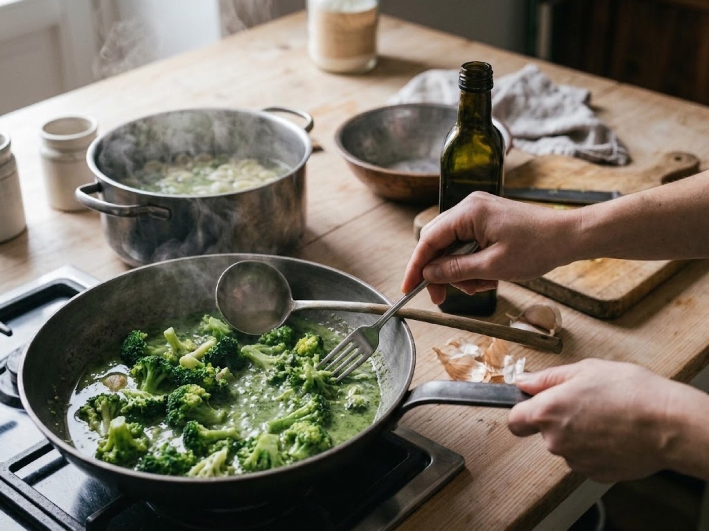 Orecchiette con broccoli, passaggio 5