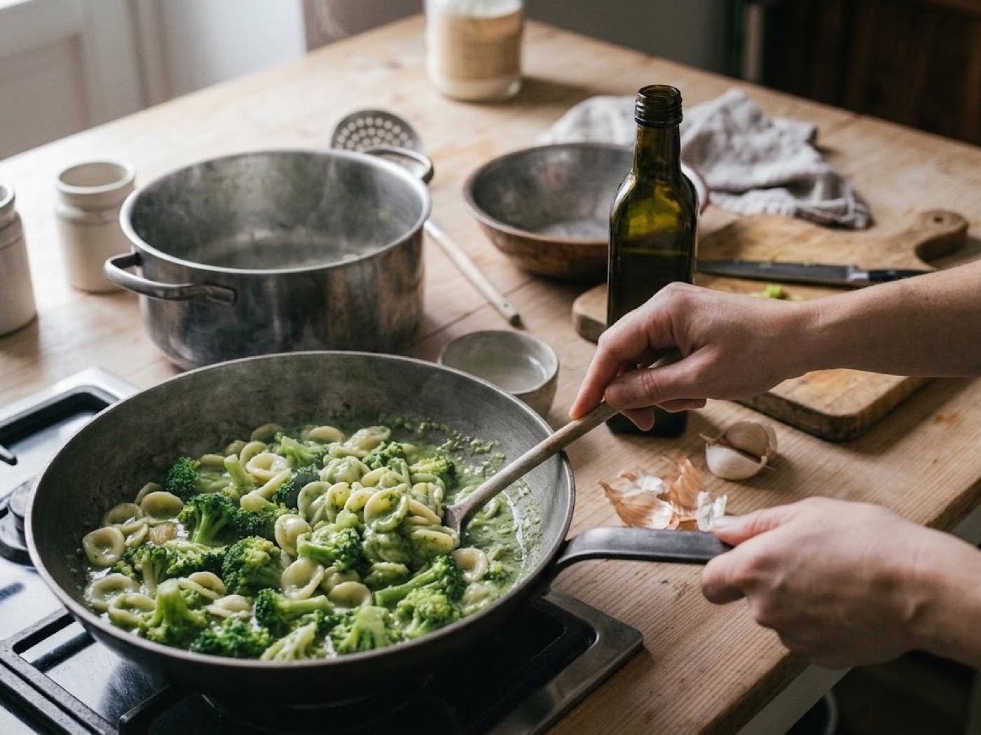 Orecchiette con broccoli, passaggio 6