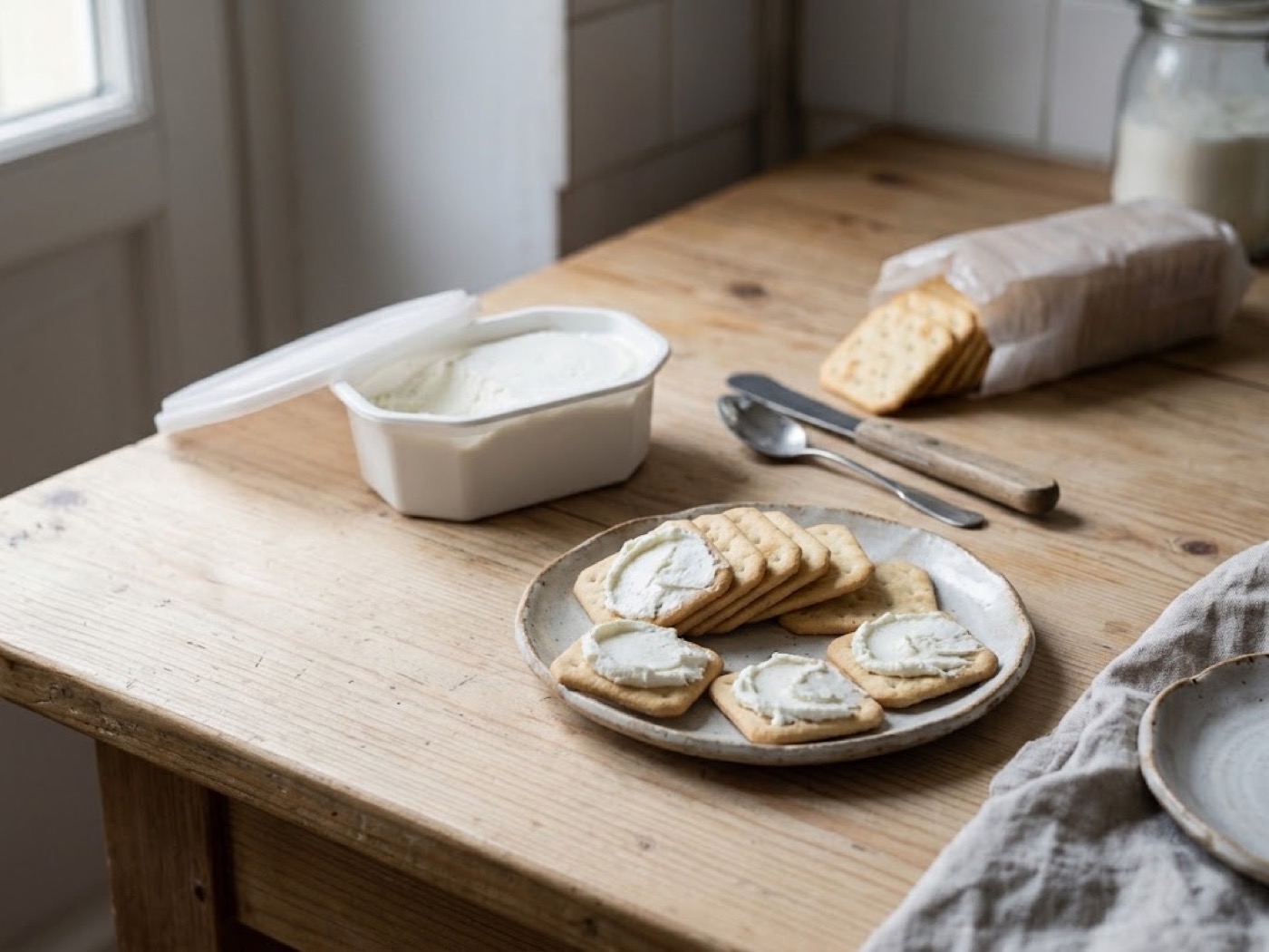 Crackers con formaggio fresco, passaggio 5