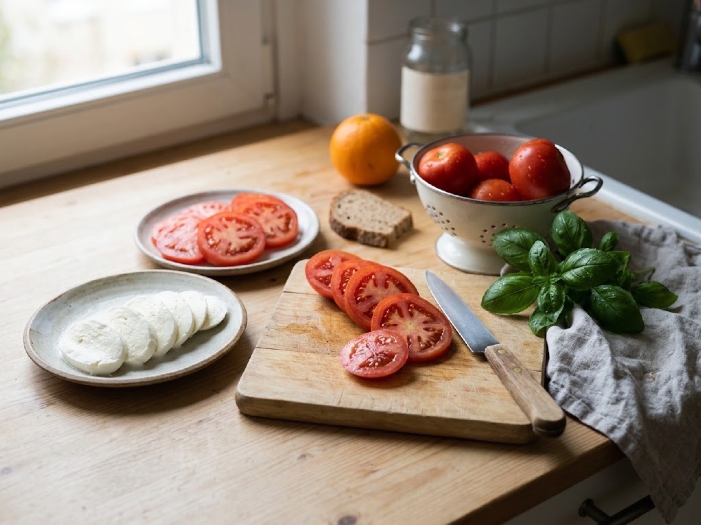 Pomodoro e mozzarella, passaggio 1