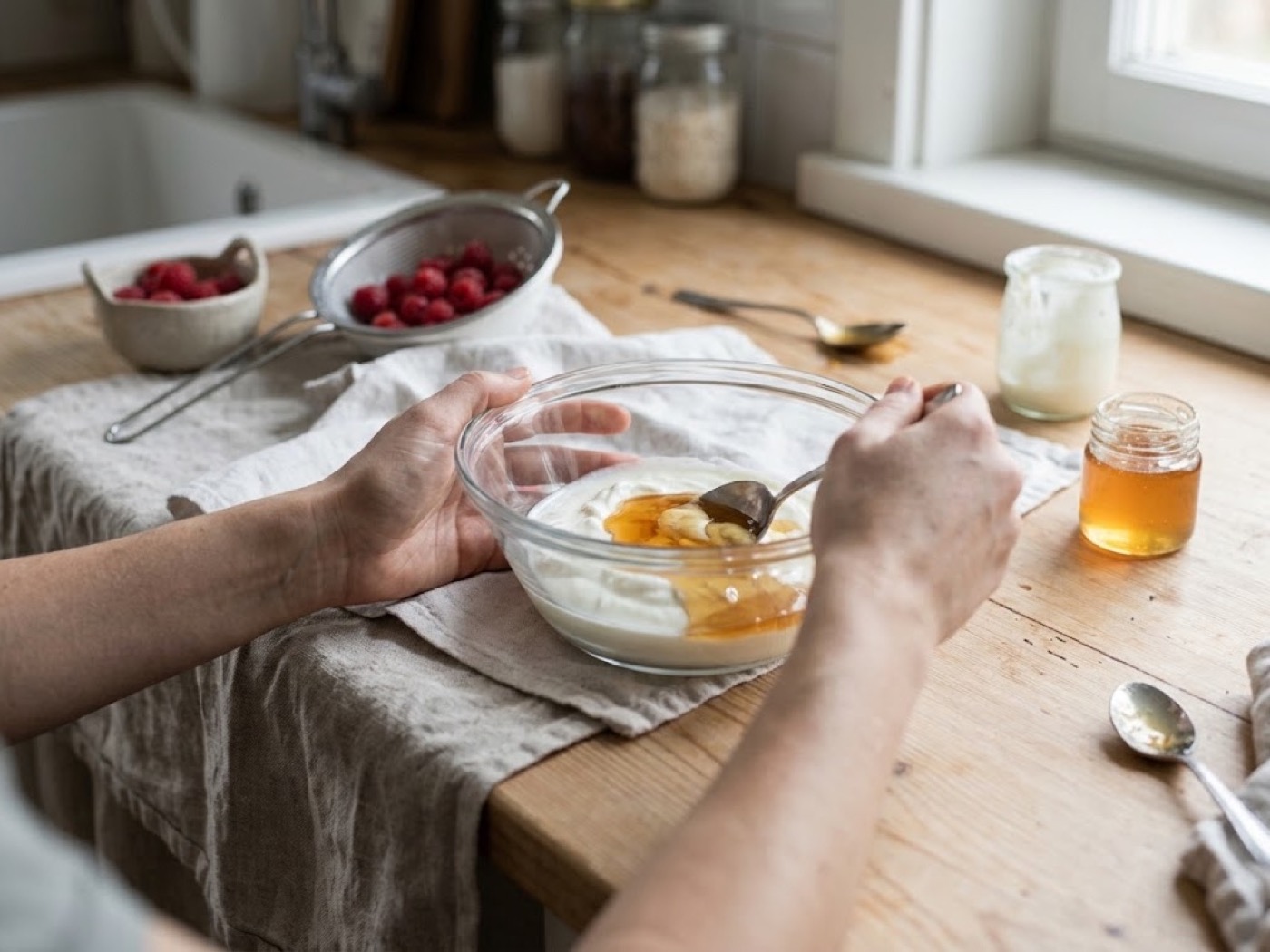 Mousse di yogurt al cacao e lamponi, passaggio 2