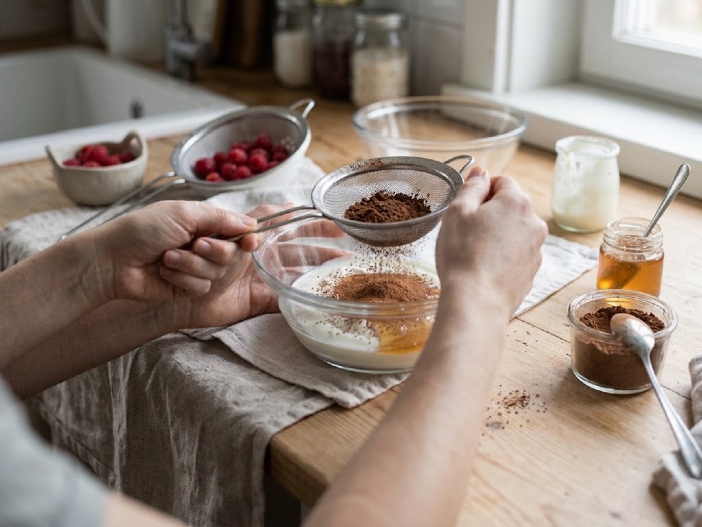 Mousse di yogurt al cacao e lamponi, passaggio 3