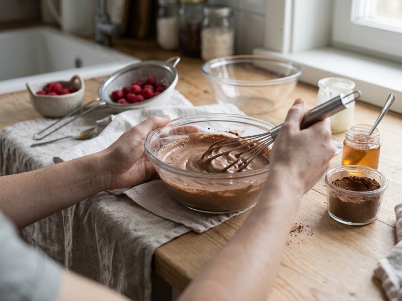 Mousse di yogurt al cacao e lamponi, passaggio 4