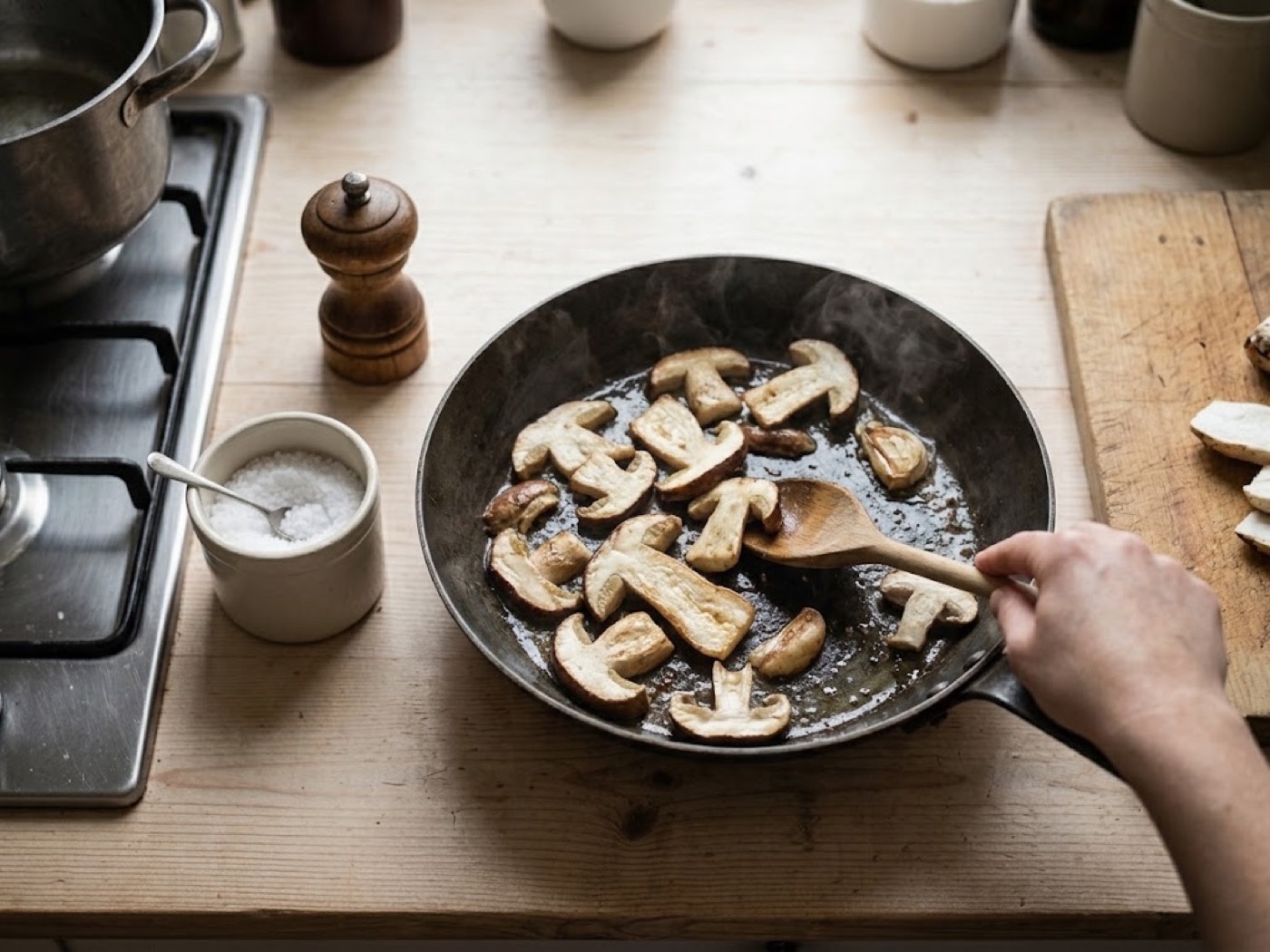 Pasta ai funghi porcini, passaggio 3
