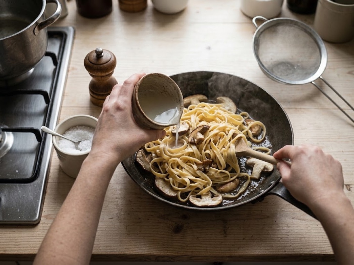 Pasta ai funghi porcini, passaggio 4