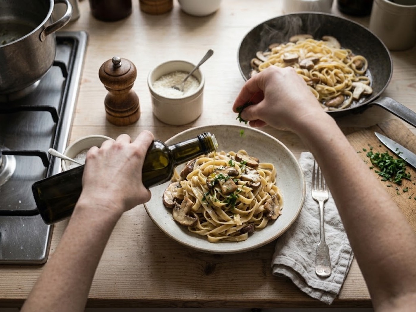 Pasta ai funghi porcini, passaggio 5