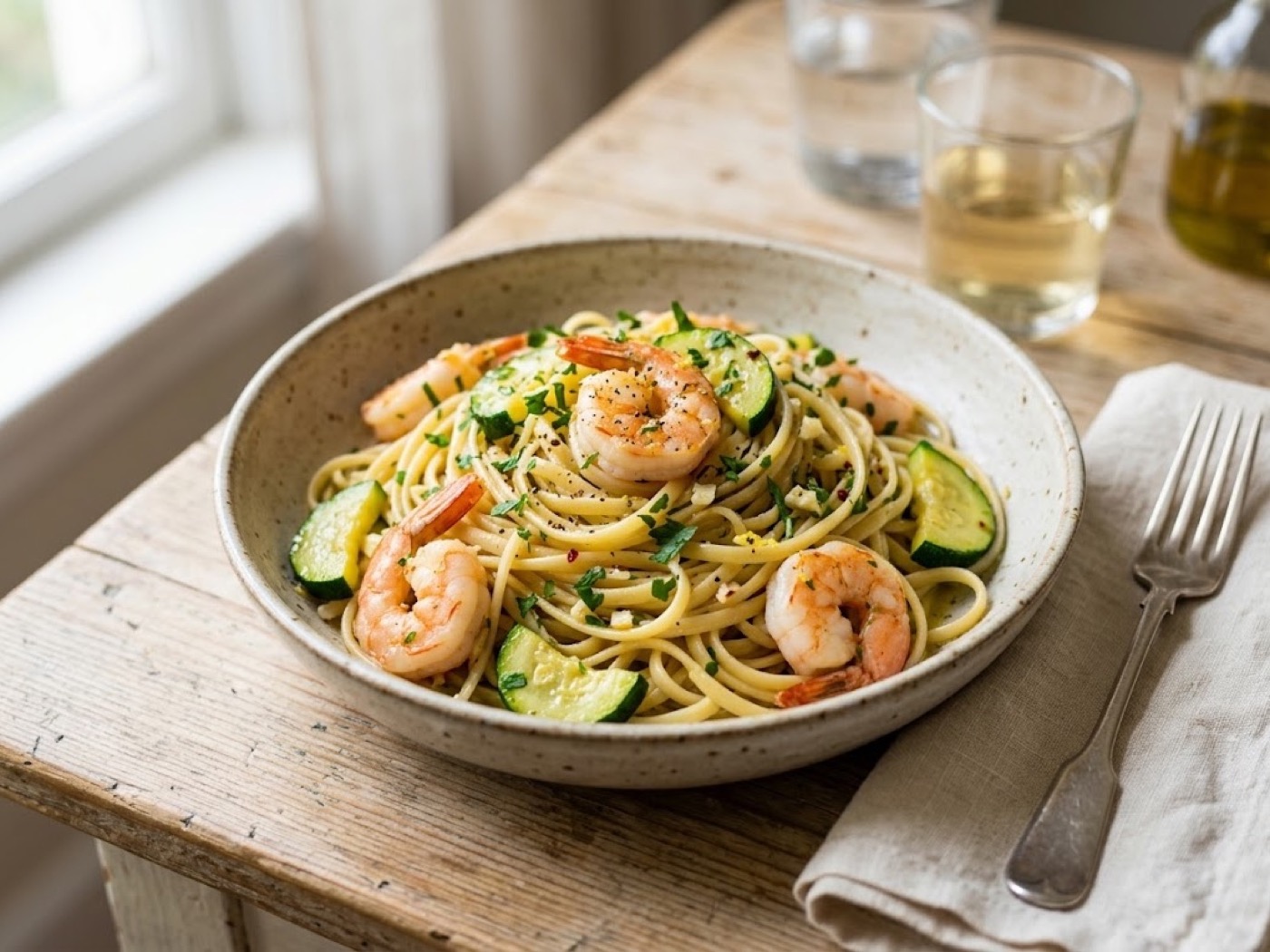 Pasta Zucchine e Gamberetti