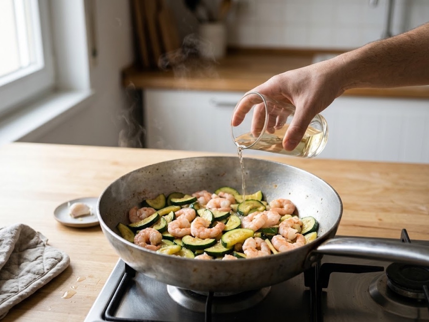 Pasta Zucchine e Gamberetti, passaggio 6