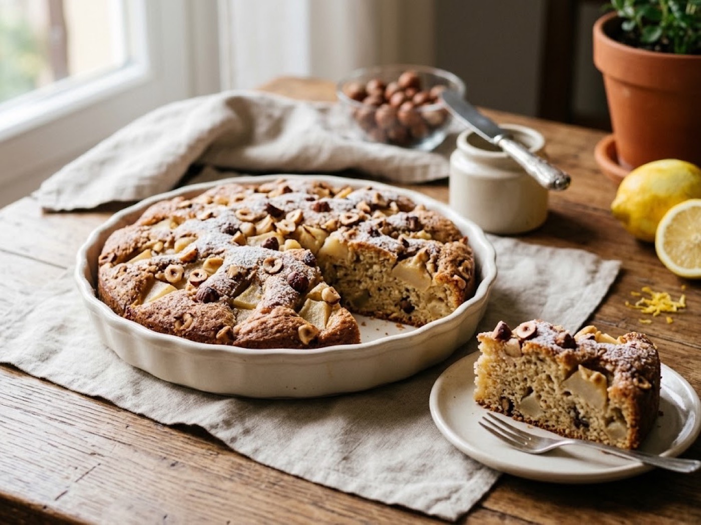 Torta pere e nocciole