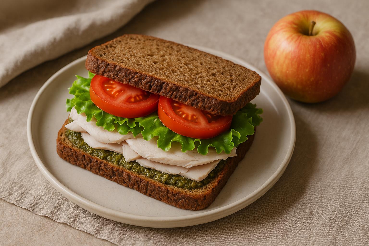Sandwich pesto e tacchino