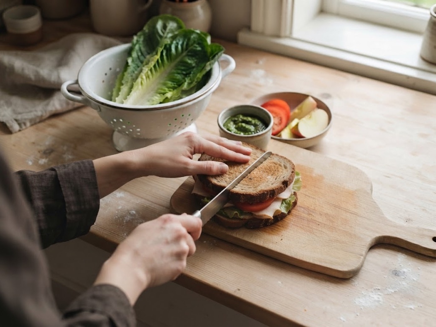 Sandwich pesto e tacchino, passaggio 5