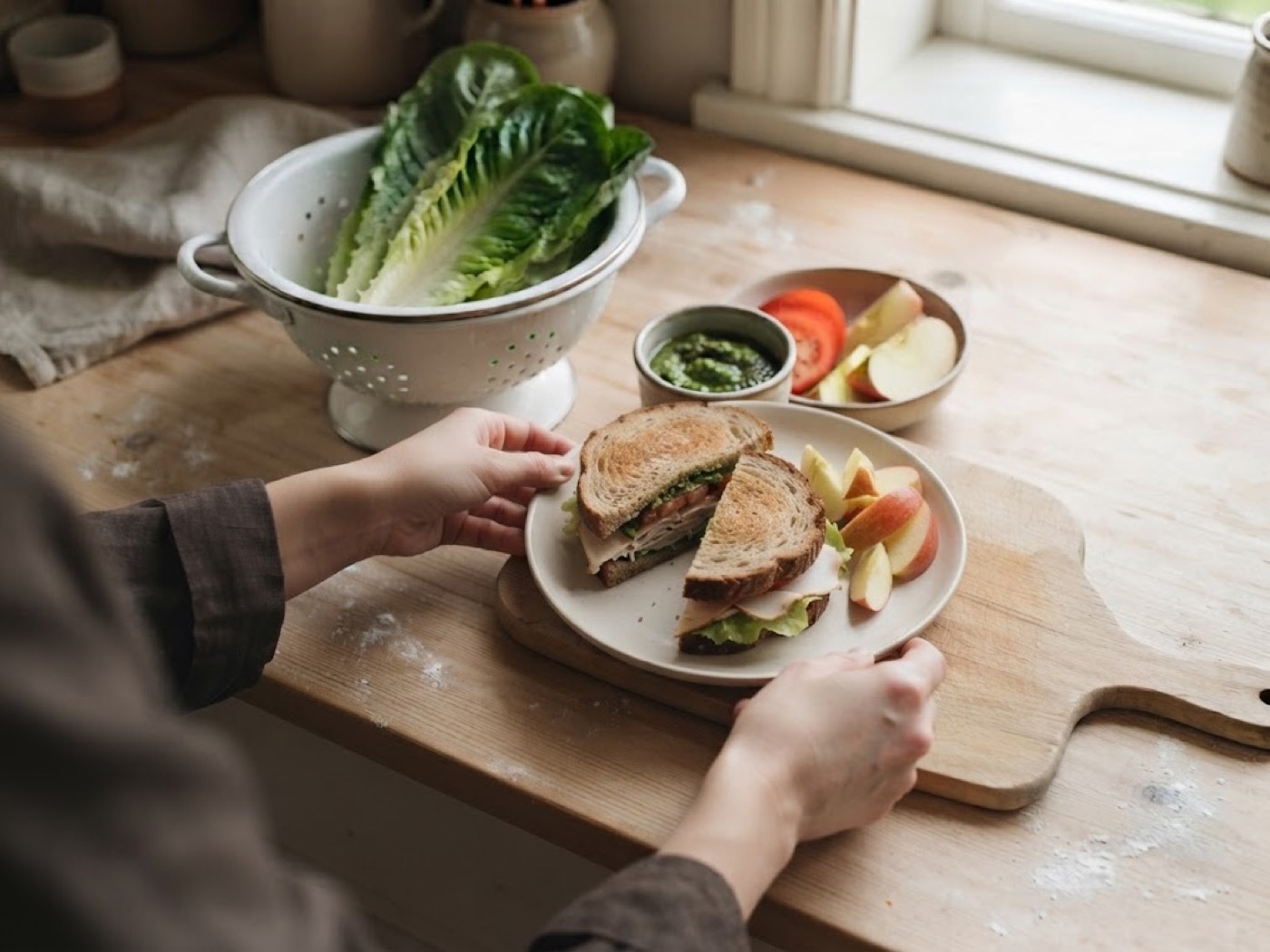 Sandwich pesto e tacchino, passaggio 6