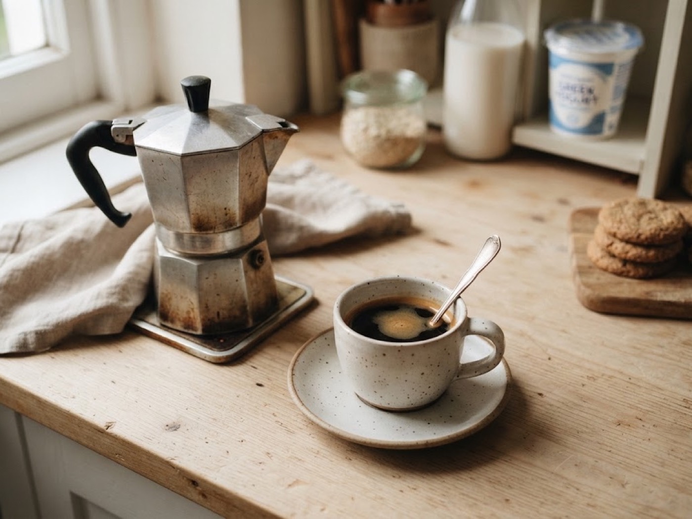 Porridge con caffè e biscotti, passaggio 1