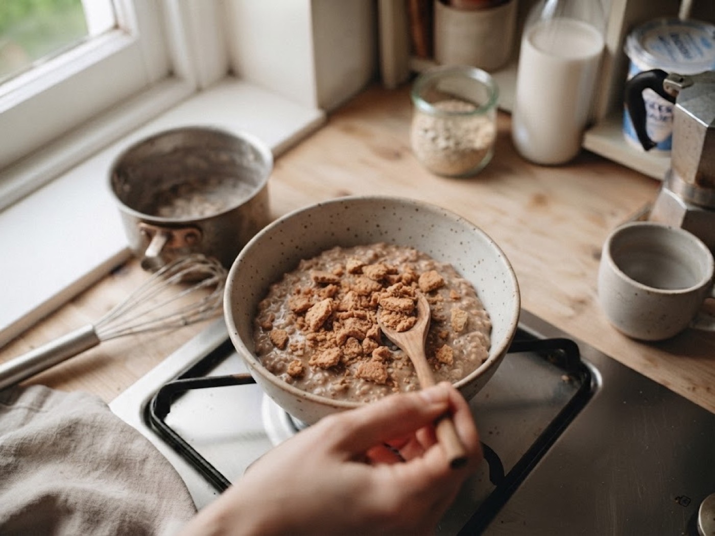 Porridge con caffè e biscotti, passaggio 6