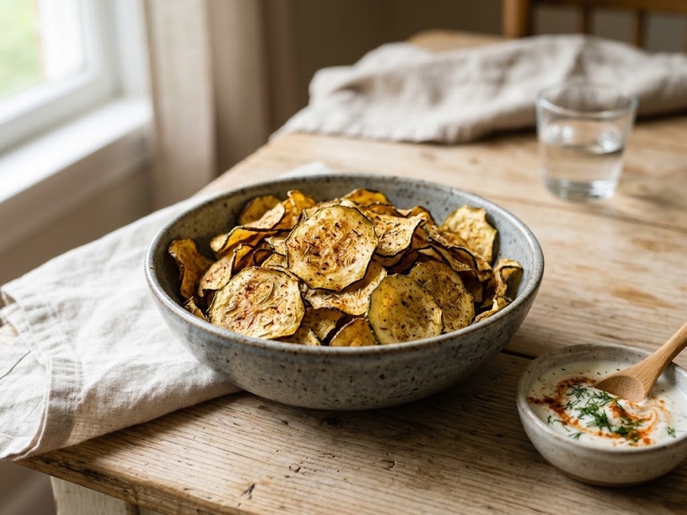 Chips di zucchine al forno