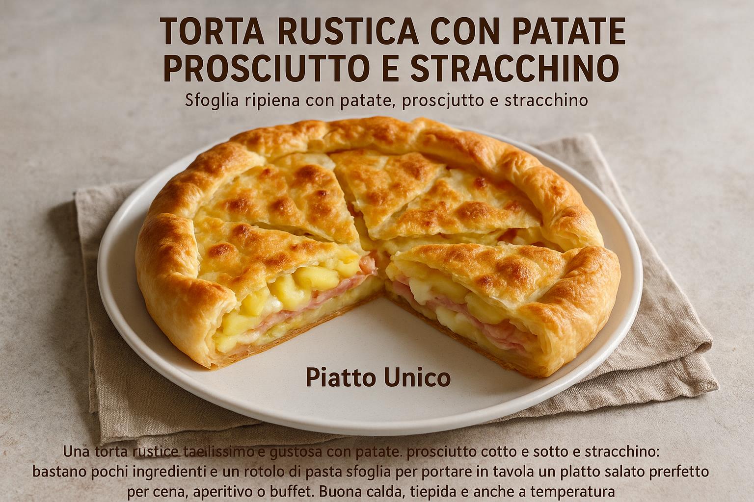 Torta rustica con stracchino, patate e prosciutto