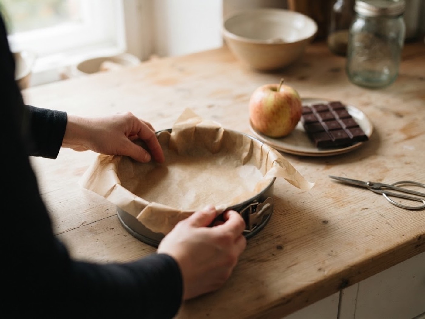 Torta mele e cioccolato, passaggio 1