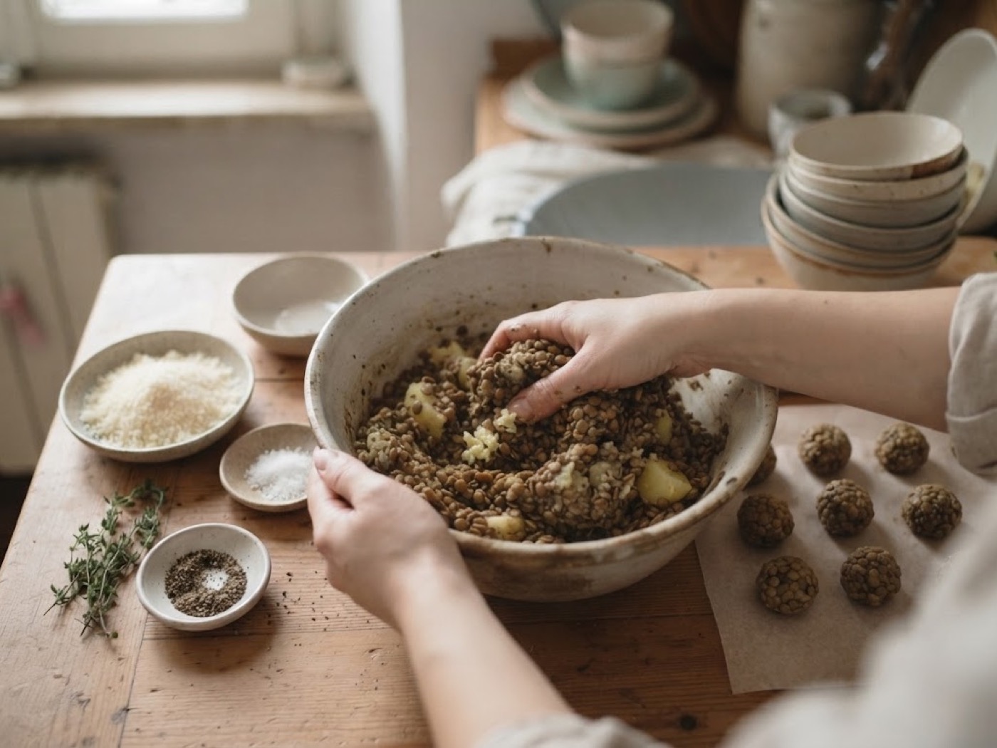 Polpette di lenticchie, passaggio 4
