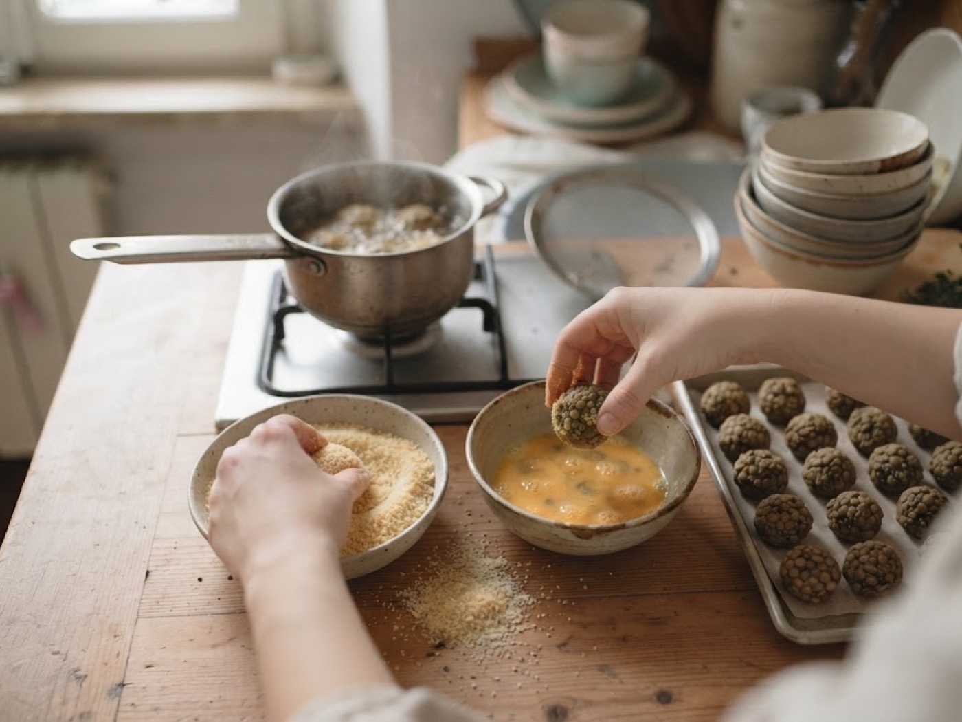 Polpette di lenticchie, passaggio 6