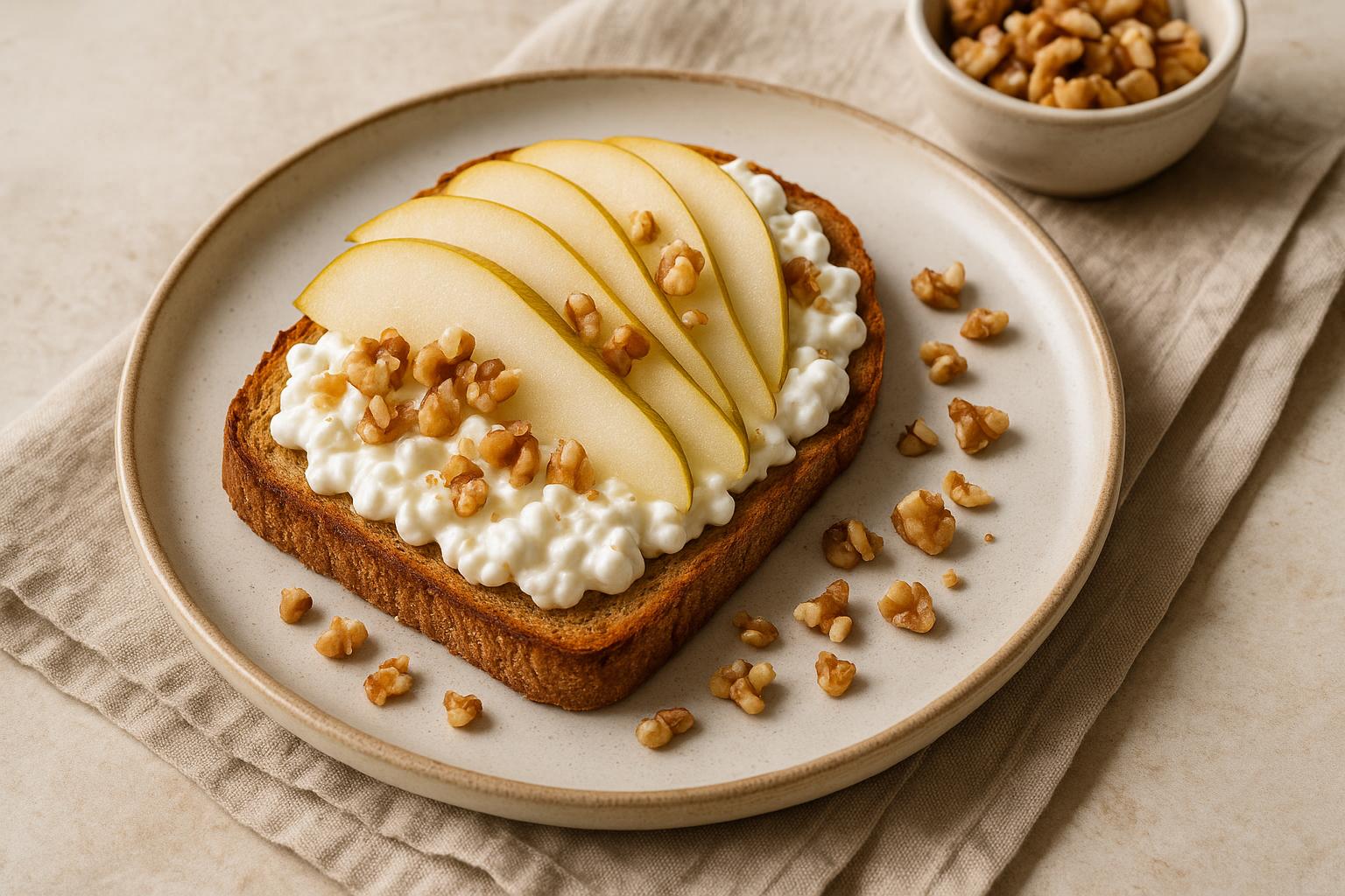 Toast al formaggio noci e pera