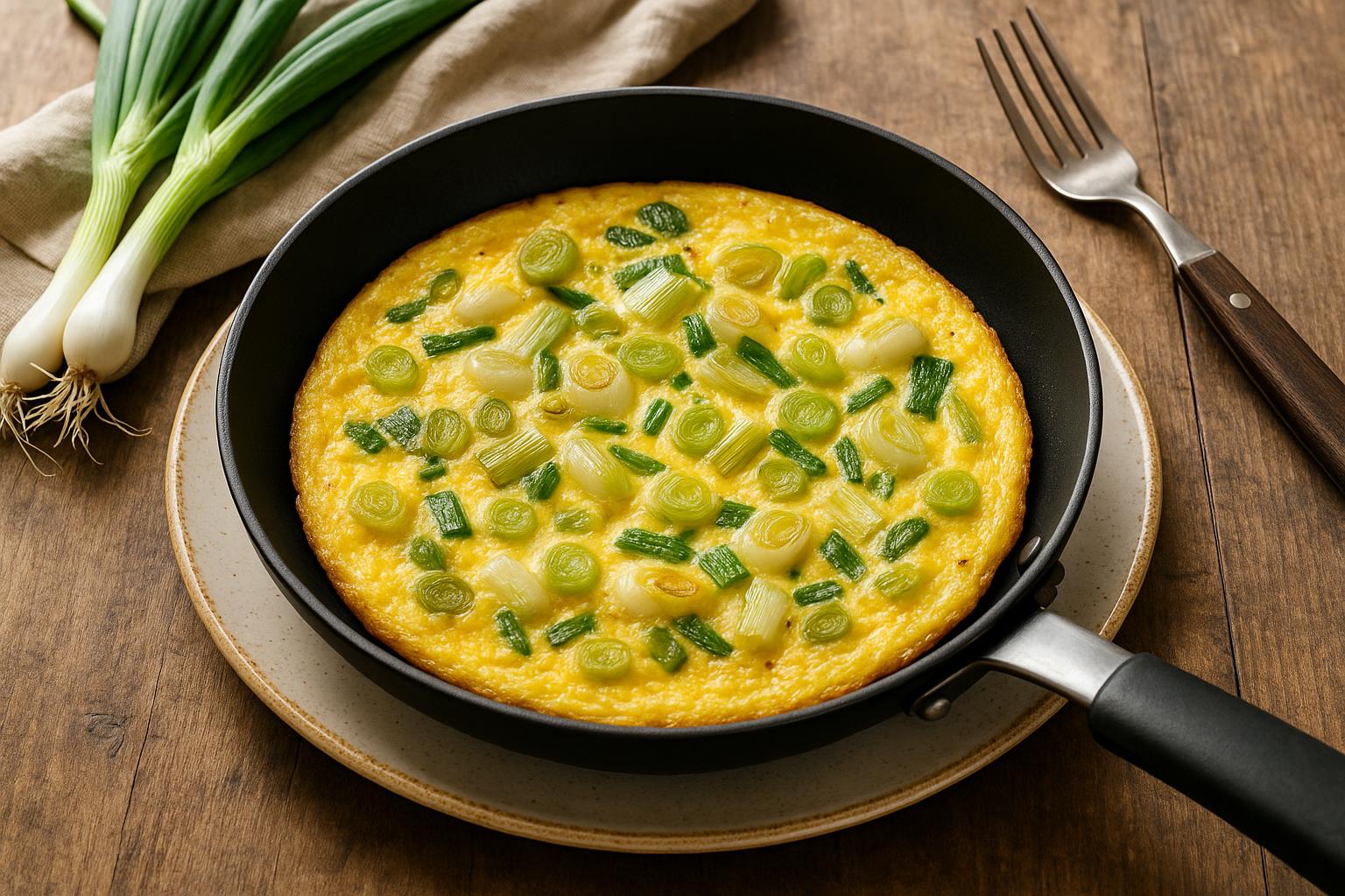 Frittata in padella con cipollotti