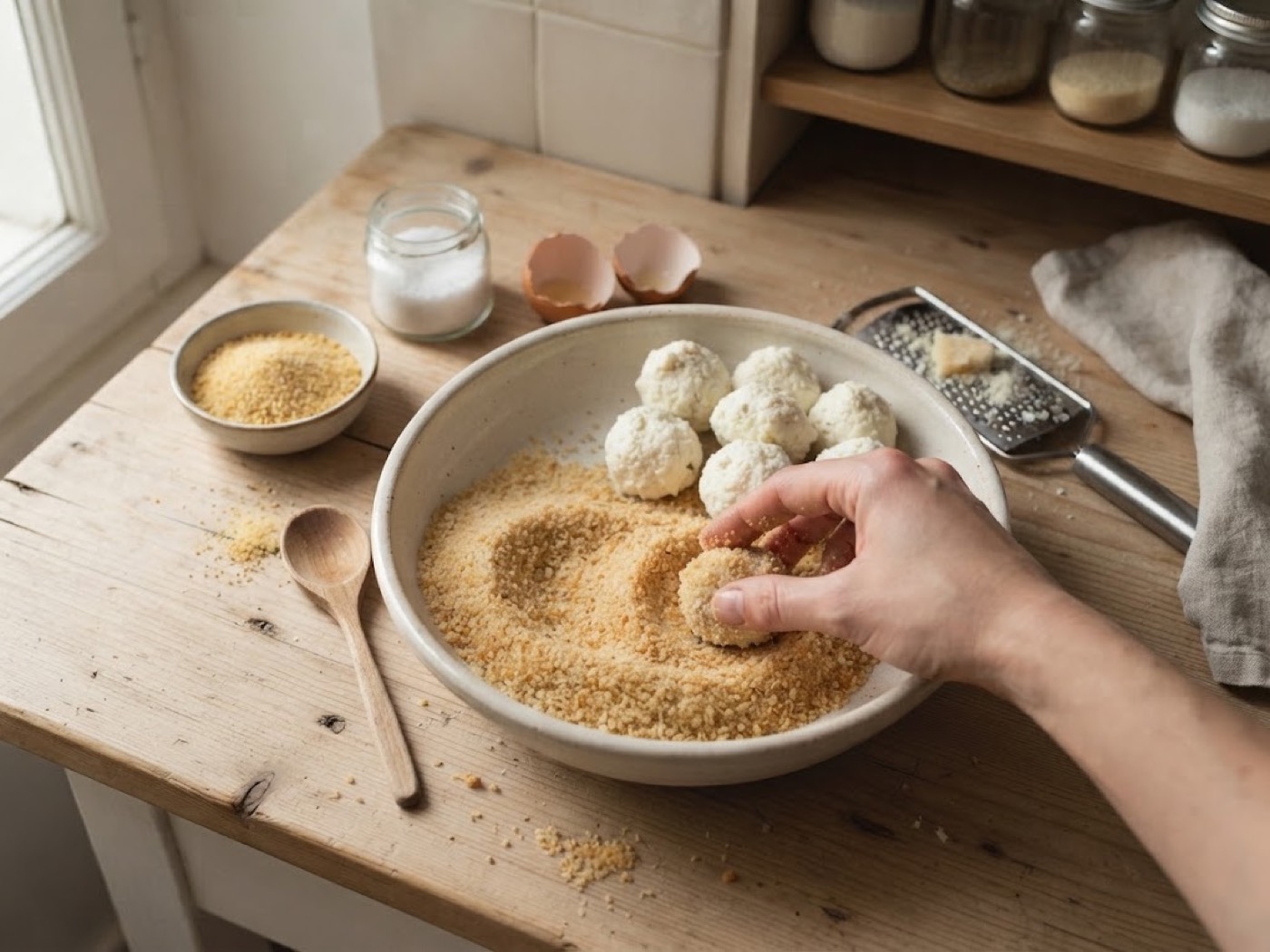 Polpette di ricotta, passaggio 2