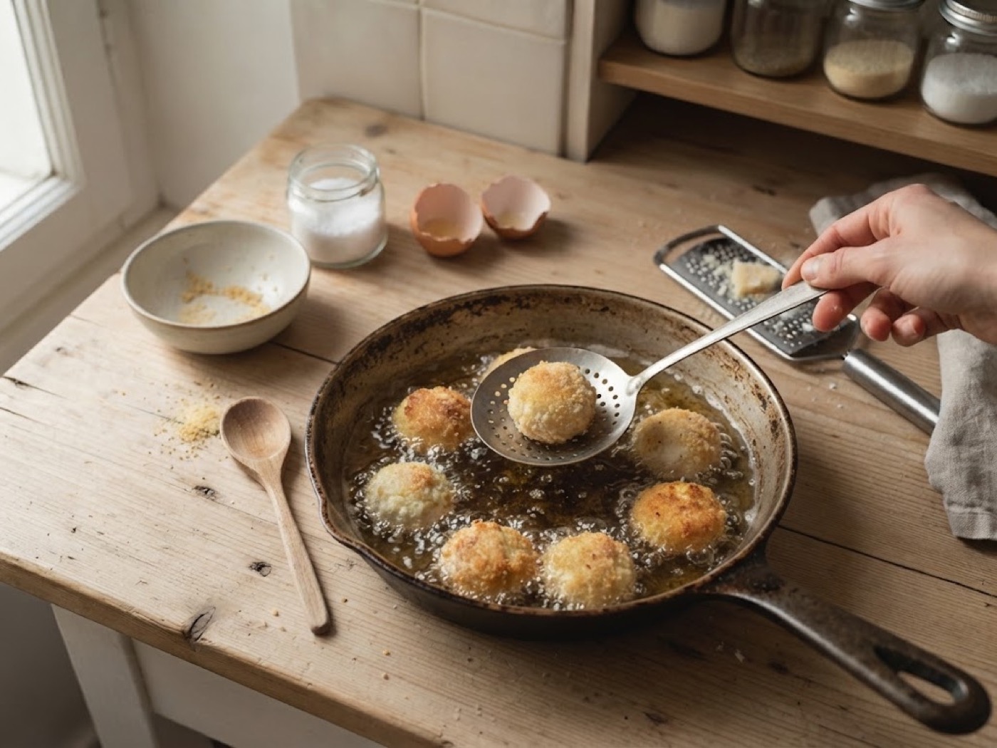 Polpette di ricotta, passaggio 3