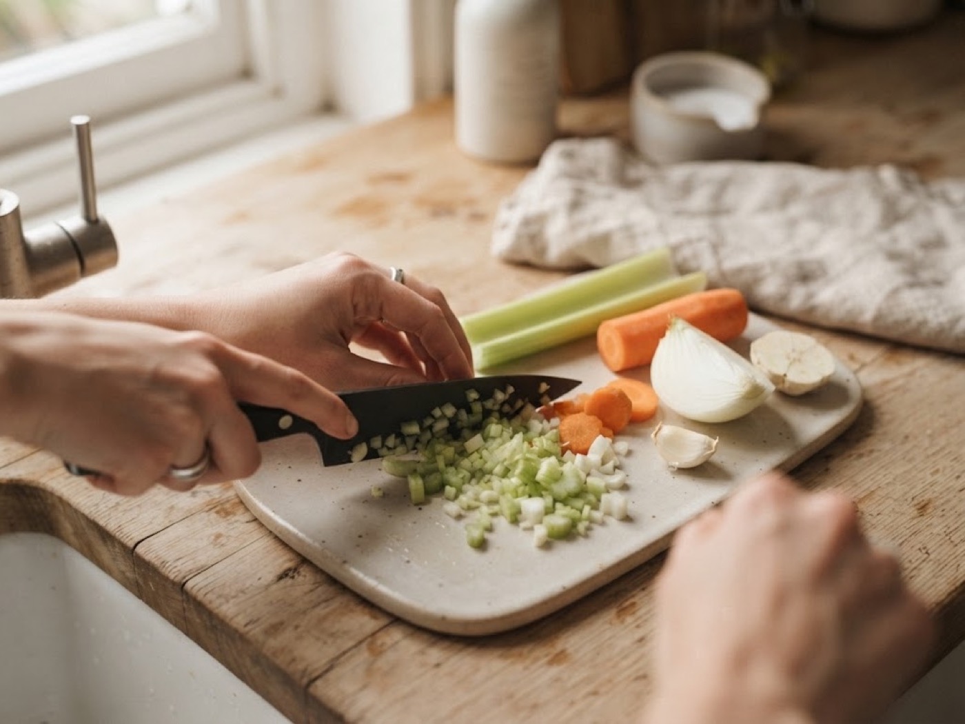 Zuppa di verdure e lenticchie, passaggio 2