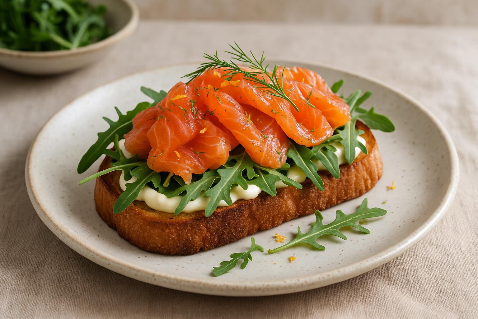 Crostino con salmone marinato