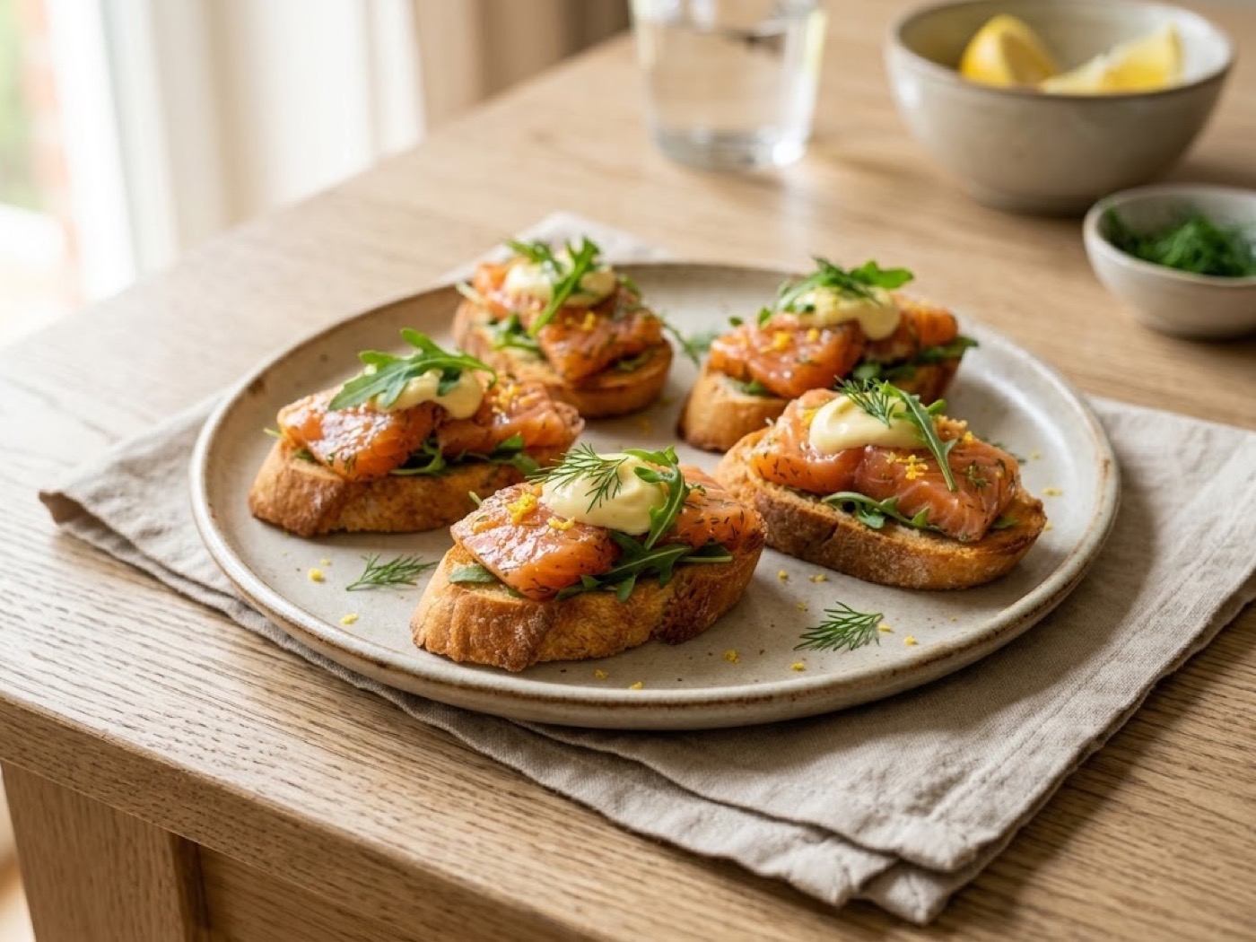 Crostino con salmone marinato