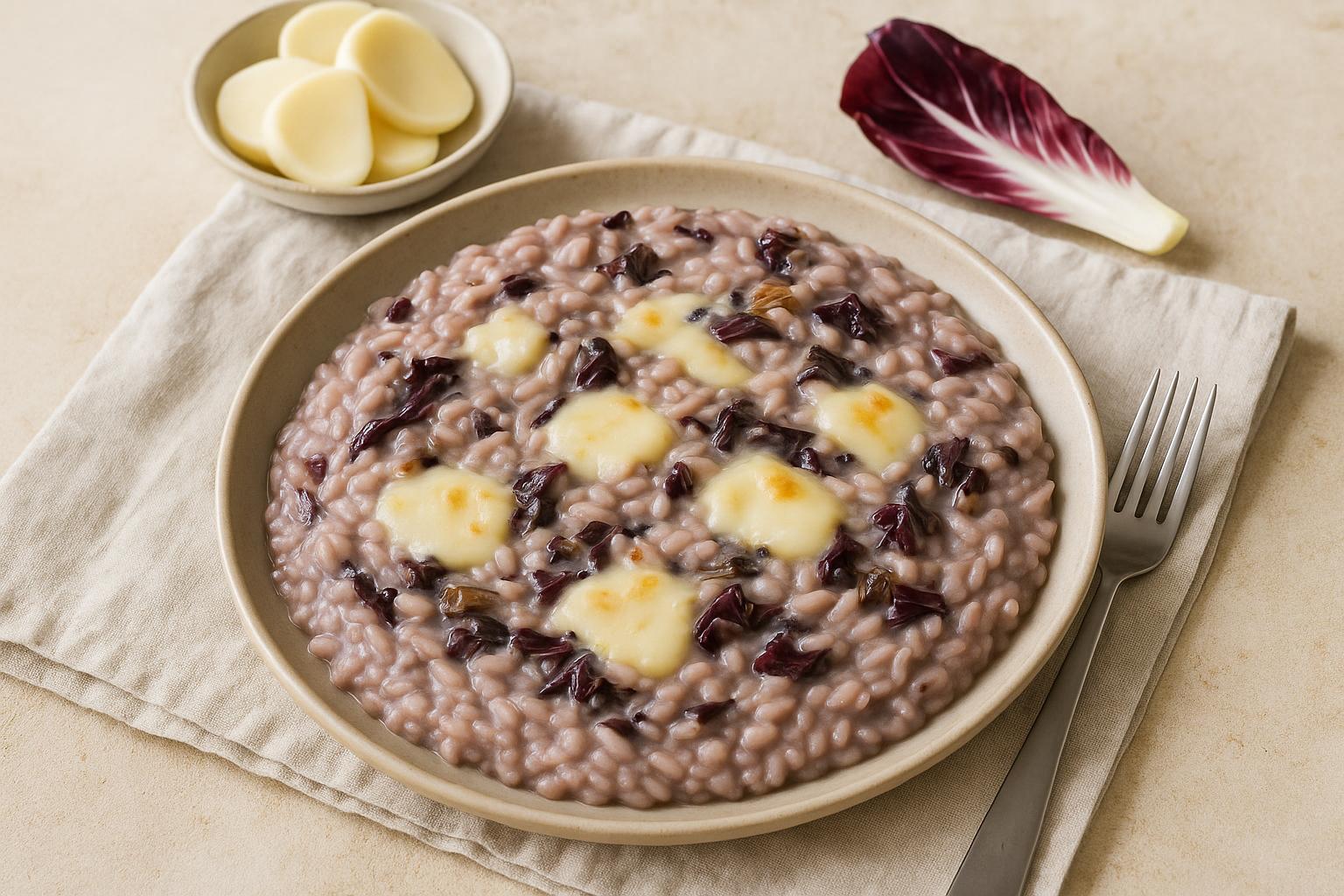 Risotto con radicchio rosso e scamorza