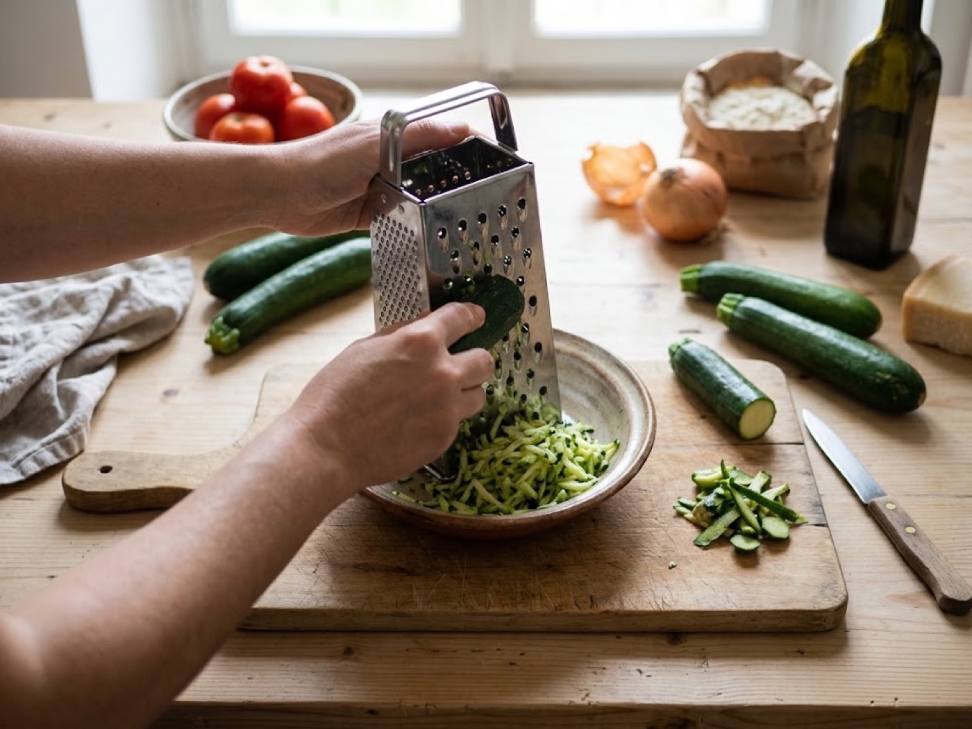 Pizza sarda con zucchine, passaggio 1